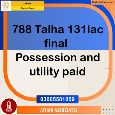 Residential Plot for Sale in Sector F - Talha Block -  Bahria Town, Lahore - (BP-157199)