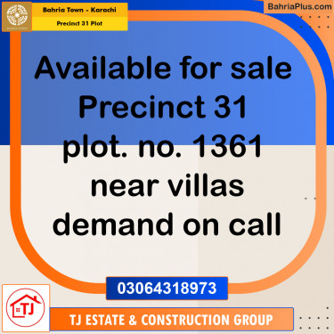 Residential Plot for Sale in Precinct 31 Plot -  Bahria Town, Karachi - (BP-157262)