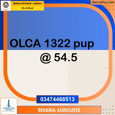 Residential Plot for Sale in OLC-A Block -  Bahria Orchard, Lahore - (BP-157286)