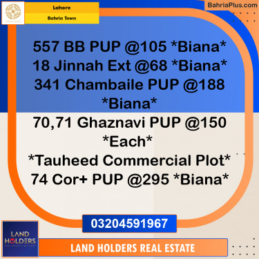 Residential Plot for Sale in Bahria Town, Lahore - (BP-157348)