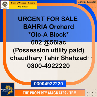 Residential Plot for Sale in OLC-A Block -  Bahria Orchard, Lahore - (BP-157349)