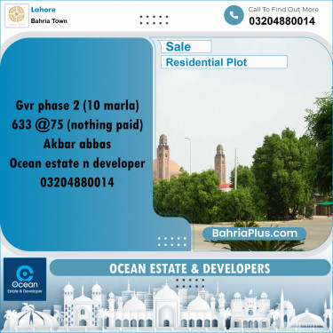 Residential Plot for Sale in Bahria Town, Lahore - (BP-157398)
