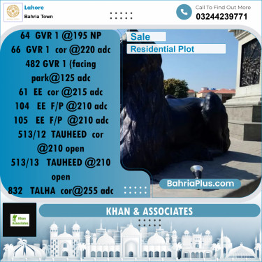 Residential Plot for Sale in Bahria Town, Lahore - (BP-157401)