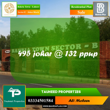 Residential Plot for Sale in Sector E - Johar Block -  Bahria Town, Lahore - (BP-157423)
