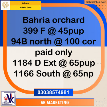 Residential Plot for Sale in Bahria Town, Lahore - (BP-157426)