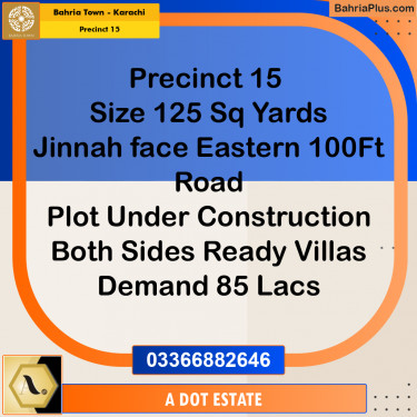 125 Sq. Yards Residential Plot for Sale in Precinct 15 -  Bahria Town, Karachi - (BP-157534)