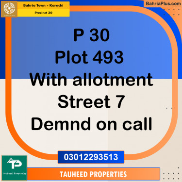 250 Sq. Yards Residential Plot for Sale in Precinct 30 -  Bahria Town, Karachi - (BP-157569)