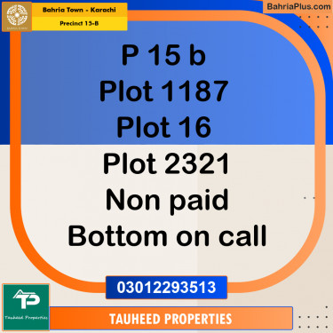 125 Sq. Yards Residential Plot for Sale in Precinct 15-B -  Bahria Town, Karachi - (BP-157570)