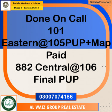 Residential Plot for Sale in Phase 1 - Eastern District -  Bahria Orchard, Lahore - (BP-157681)
