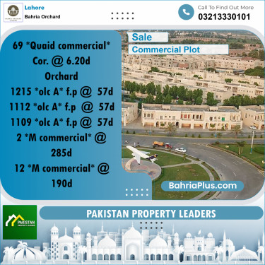 Commercial Plot for Sale in OLC-A Block -  Bahria Orchard, Lahore - (BP-157724)