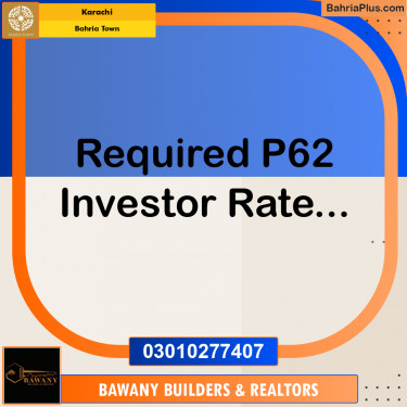 Residential Plot for Sale in Precinct 62 -  Bahria Town, Karachi - (BP-157749)