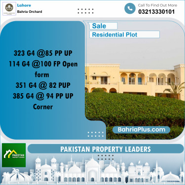 Residential Plot for Sale in Phase 4 - G4 Block -  Bahria Orchard, Lahore - (BP-157779)