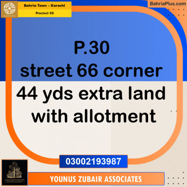 250 Sq. Yards Residential Plot for Sale in Precinct 30 -  Bahria Town, Karachi - (BP-157824)