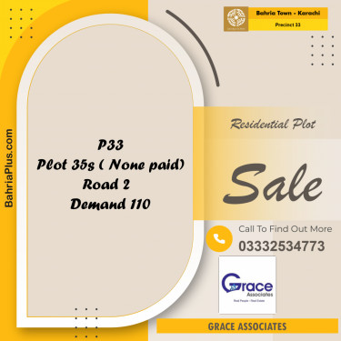 Residential Plot for Sale in Precinct 33 -  Bahria Town, Karachi - (BP-157839)