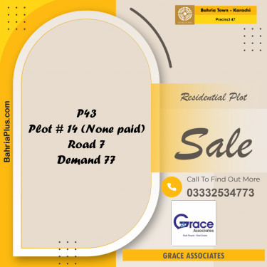 250 Sq. Yards Residential Plot for Sale in Precinct 47 -  Bahria Town, Karachi - (BP-157845)