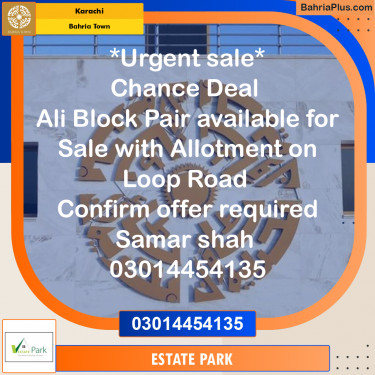 125 Sq. Yards Residential Plot for Sale in Precinct 12 - Ali Block -  Bahria Town, Karachi - (BP-157857)