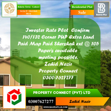 Residential Plot for Sale in Sector F - Shershah Block -  Bahria Town, Lahore - (BP-157871)