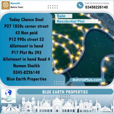 Residential Plot for Sale in Precinct 27 -  Bahria Town, Karachi - (BP-157878)