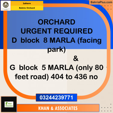 Residential Plot for Sale in Bahria Orchard, Lahore - (BP-157905)