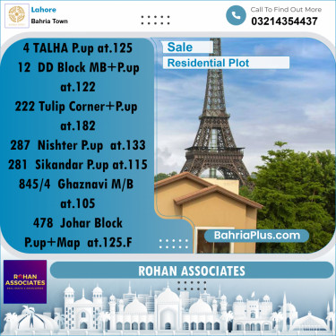 Residential Plot for Sale in Sector F - Talha Block -  Bahria Town, Lahore - (BP-157934)