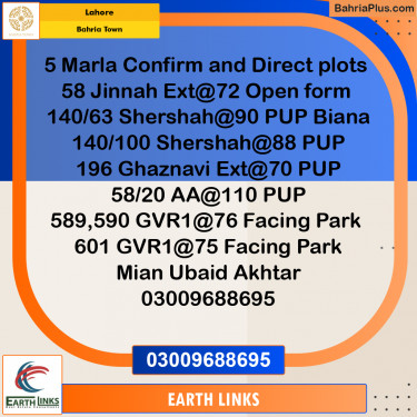 Residential Plot for Sale in Bahria Town, Lahore - (BP-158039)
