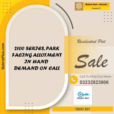 Residential Plot for Sale in Precinct 27 -  Bahria Town, Karachi - (BP-158071)