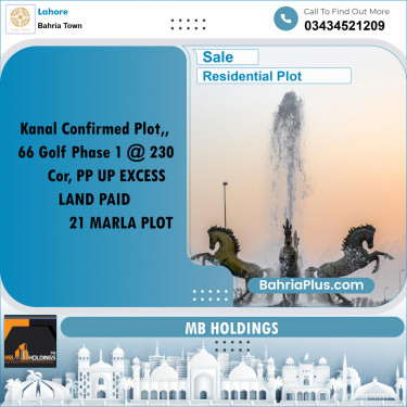 Residential Plot for Sale in Golf Phase 1 -  Bahria Town, Lahore - (BP-158105)