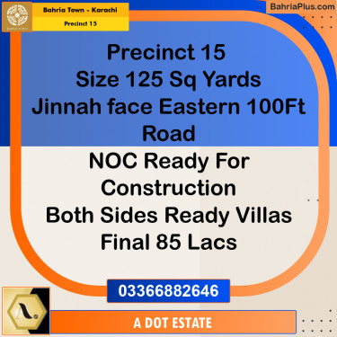 125 Sq. Yards Residential Plot for Sale in Precinct 15 -  Bahria Town, Karachi - (BP-158123)