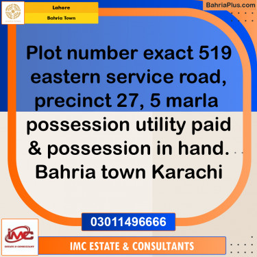 Residential Plot for Sale in Precinct 27 -  Bahria Town, Karachi - (BP-158133)