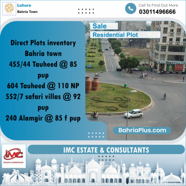 Residential Plot for Sale in Sector F - Tauheed Block -  Bahria Town, Lahore - (BP-158137)