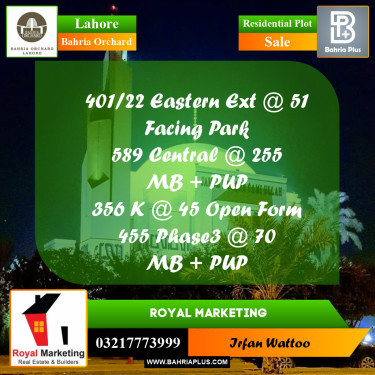 Residential Plot for Sale in Bahria Orchard, Lahore - (BP-158181)