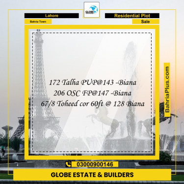 Residential Plot for Sale in Bahria Town, Lahore - (BP-158192)
