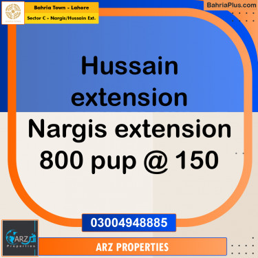 Residential Plot for Sale in Sector C - Nargis/Hussain Ext. -  Bahria Town, Lahore - (BP-158209)