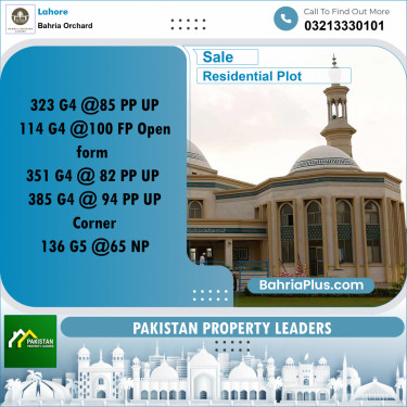Residential Plot for Sale in Phase 4 - G4 Block -  Bahria Orchard, Lahore - (BP-158269)