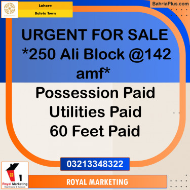 Residential Plot for Sale in Bahria Town, Lahore - (BP-158287)