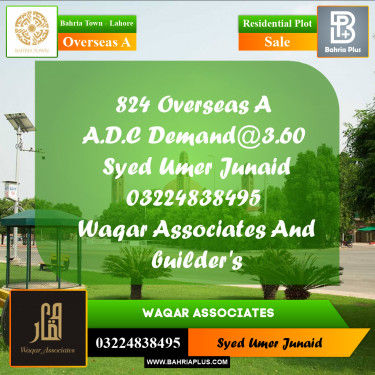 Residential Plot for Sale in Overseas A -  Bahria Town, Lahore - (BP-158311)