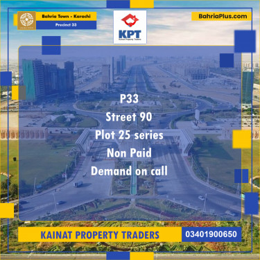 Residential Plot for Sale in Precinct 33 -  Bahria Town, Karachi - (BP-158337)