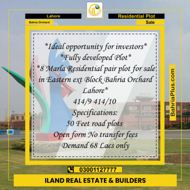 Residential Plot for Sale in Bahria Orchard, Lahore - (BP-158359)
