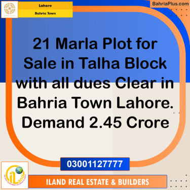 Residential Plot for Sale in Bahria Town, Lahore - (BP-158377)