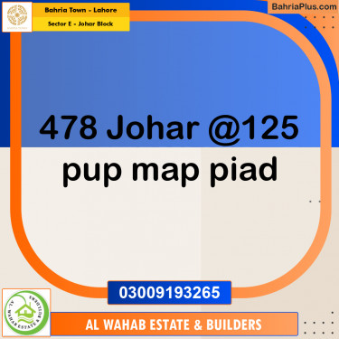 Residential Plot for Sale in Sector E - Johar Block -  Bahria Town, Lahore - (BP-158389)