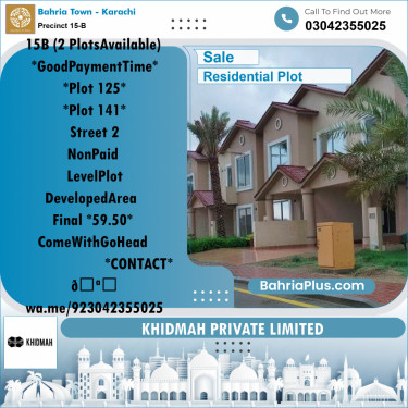 125 Sq. Yards Residential Plot for Sale in Precinct 15-B -  Bahria Town, Karachi - (BP-158400)