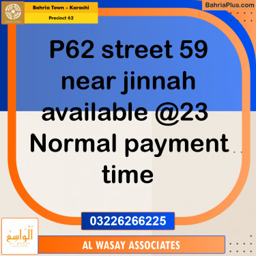 Residential Plot for Sale in Precinct 62 -  Bahria Town, Karachi - (BP-158408)