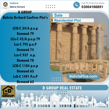 Residential Plot for Sale in Bahria Orchard, Lahore - (BP-158442)