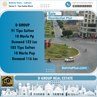 Residential Plot for Sale in Sector F - Tipu Sultan Block -  Bahria Town, Lahore - (BP-158454)