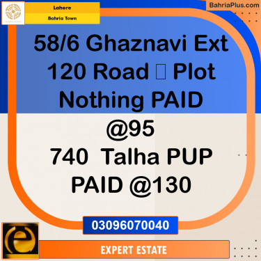 Residential Plot for Sale in Sector F - Ghaznavi Ext. Block -  Bahria Town, Lahore - (BP-158531)