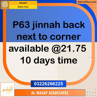 Residential Plot for Sale in Precinct 63 -  Bahria Town, Karachi - (BP-158581)