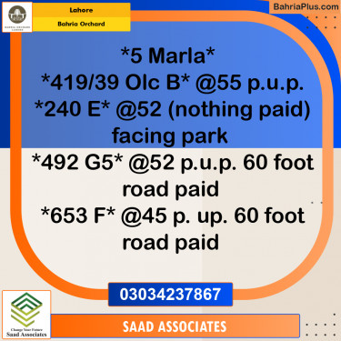 Residential Plot for Sale in OLC-B Block -  Bahria Orchard, Lahore - (BP-158589)