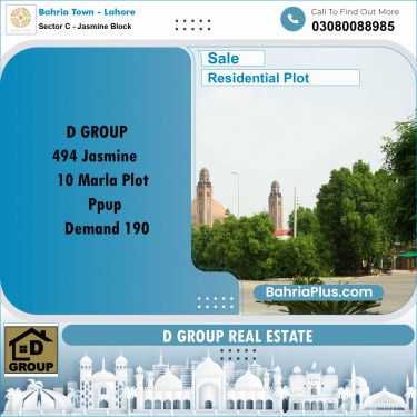 Residential Plot for Sale in Sector C - Jasmine Block -  Bahria Town, Lahore - (BP-158618)