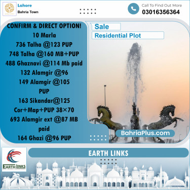 Residential Plot for Sale in Sector F - Talha Block -  Bahria Town, Lahore - (BP-158633)