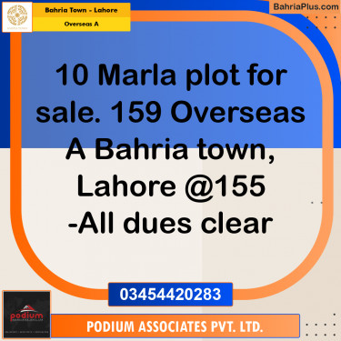 Residential Plot for Sale in Overseas A -  Bahria Town, Lahore - (BP-158700)